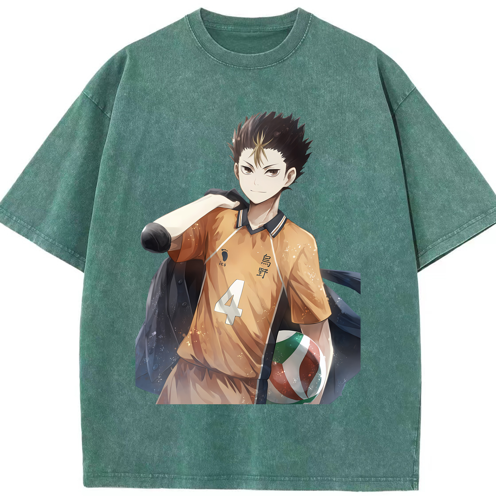 （画像用） ハイキュー!! Haikyu!! 綿100% ヴィンテージ風 半袖Tシャツ（フロントプリント）